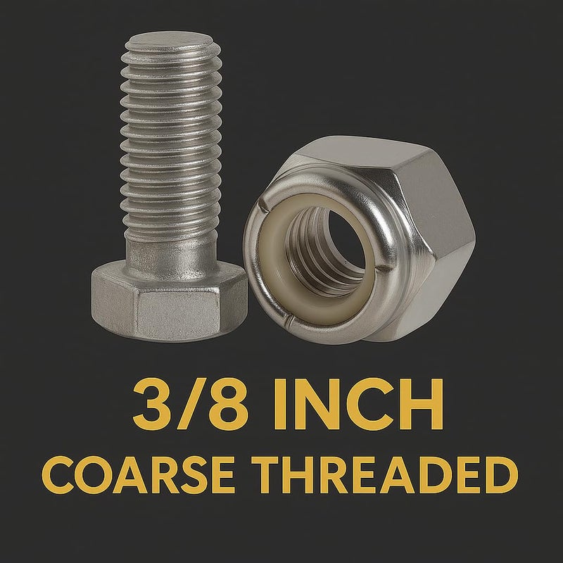 BCP Fasteners 25 Pack 3/8-16 Stainless Steel Nylon Insert Hex Lock Nuts (BCP588) - Image 5